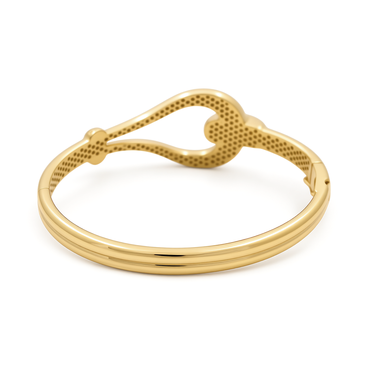 10K Yellow Gold Semisolid Fashion Women’s Bangle Bracelet with Cz / Weight: 11.3 GR / P61B-410