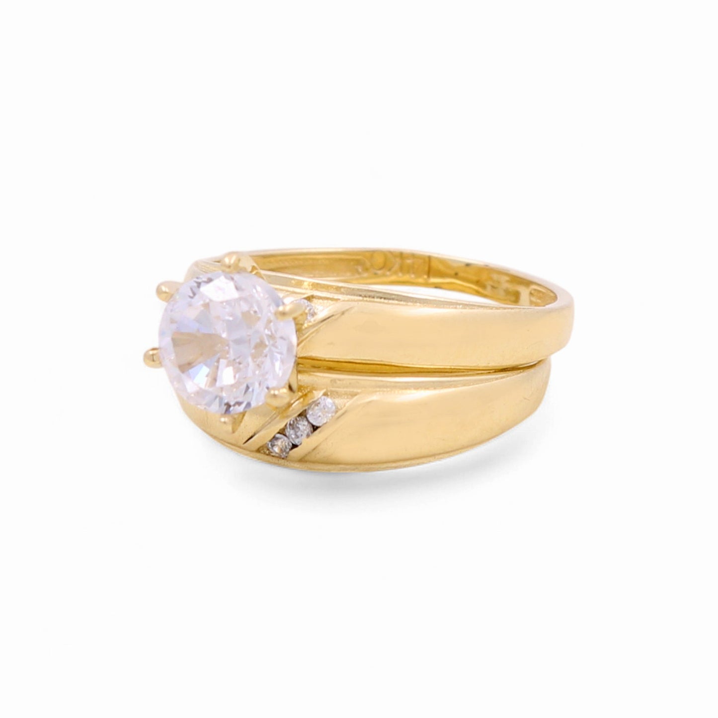 14K Yellow Gold Women’s Bridal Set / Stone: Cz / Size: 7.5 / Weight: 4.6 GR / CEEWR4BS-3