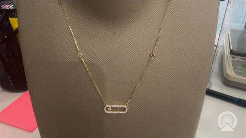14K Yellow Gold Fashion Women's Necklace with Cz / Size 17" / Weight: 3.8 GR / DQNK4FS-4