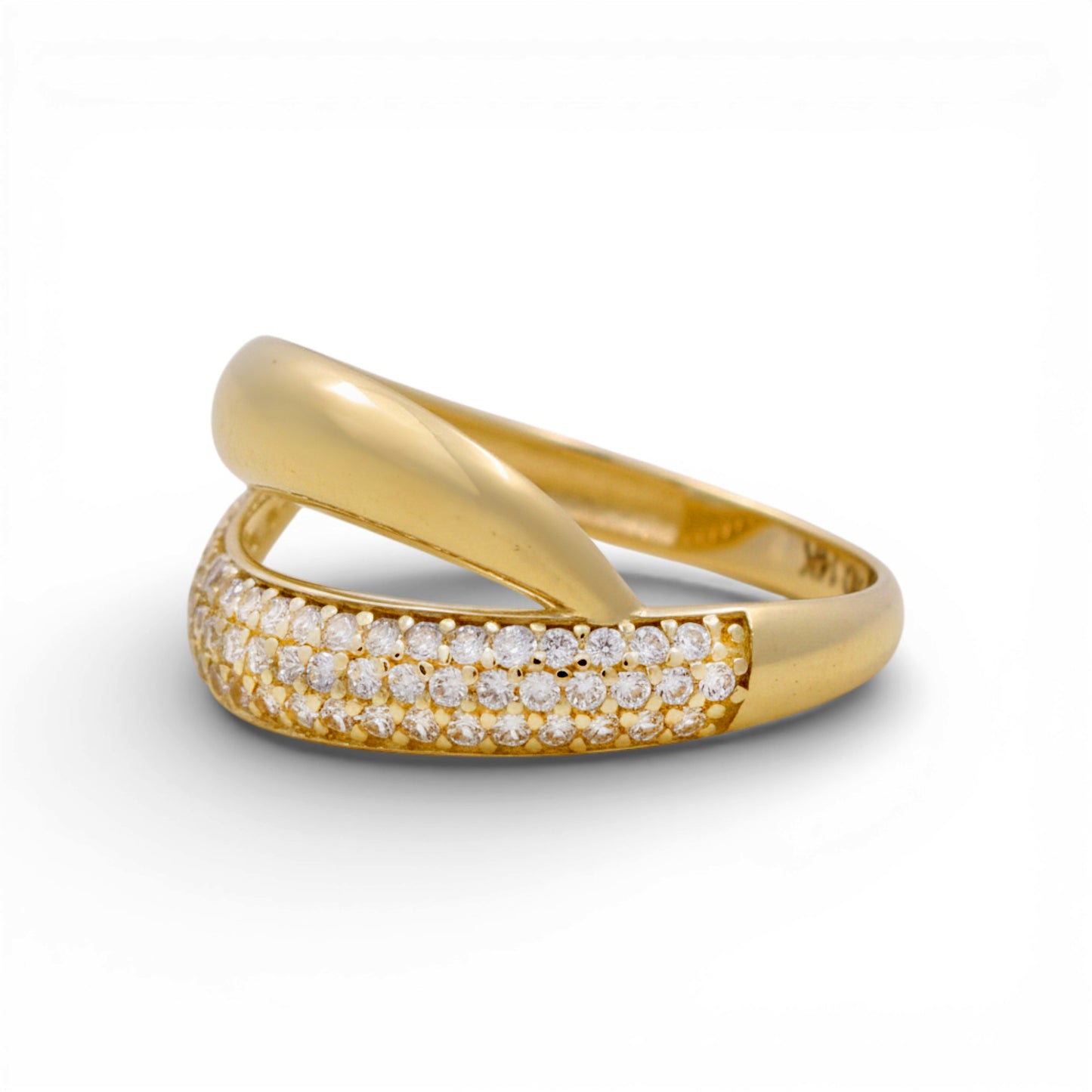 14K Yellow Gold Fashion Women's Ring with Cz / Size: 7.5 / Weight: 1.6 GR / Y25-334