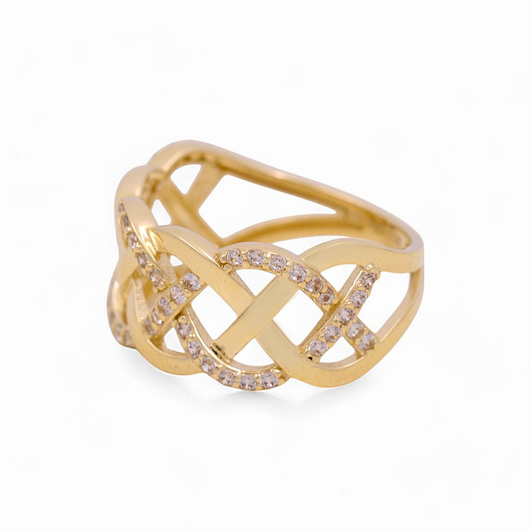 10K Yellow Gold Women's Fashion Ring with Cz / Size: 7 / Weight: 2.3 GR / Y23-154