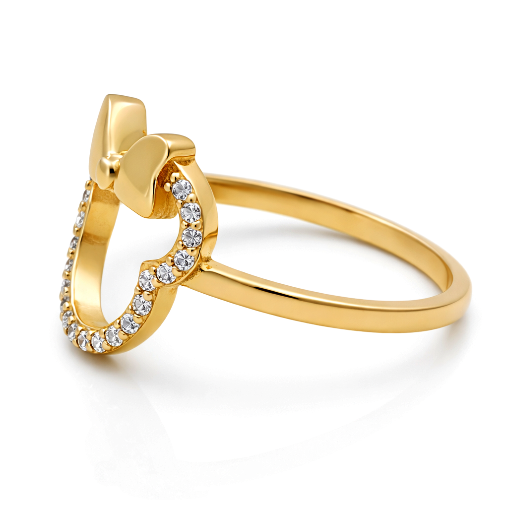10K Yellow Gold Minnie Women's Ring with Cz / Size: 8 / Weight: 1.5 GR / DQWR0MN