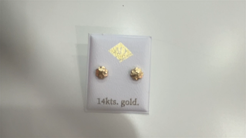 14K Yellow Gold Fashion Clover Stud Earring / 6-824201PF