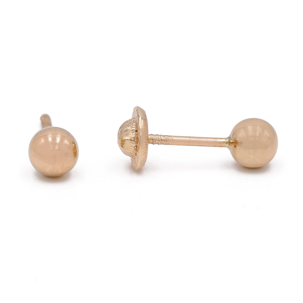 14K Yellow Gold Ball Stud Earrings / 6-B-4