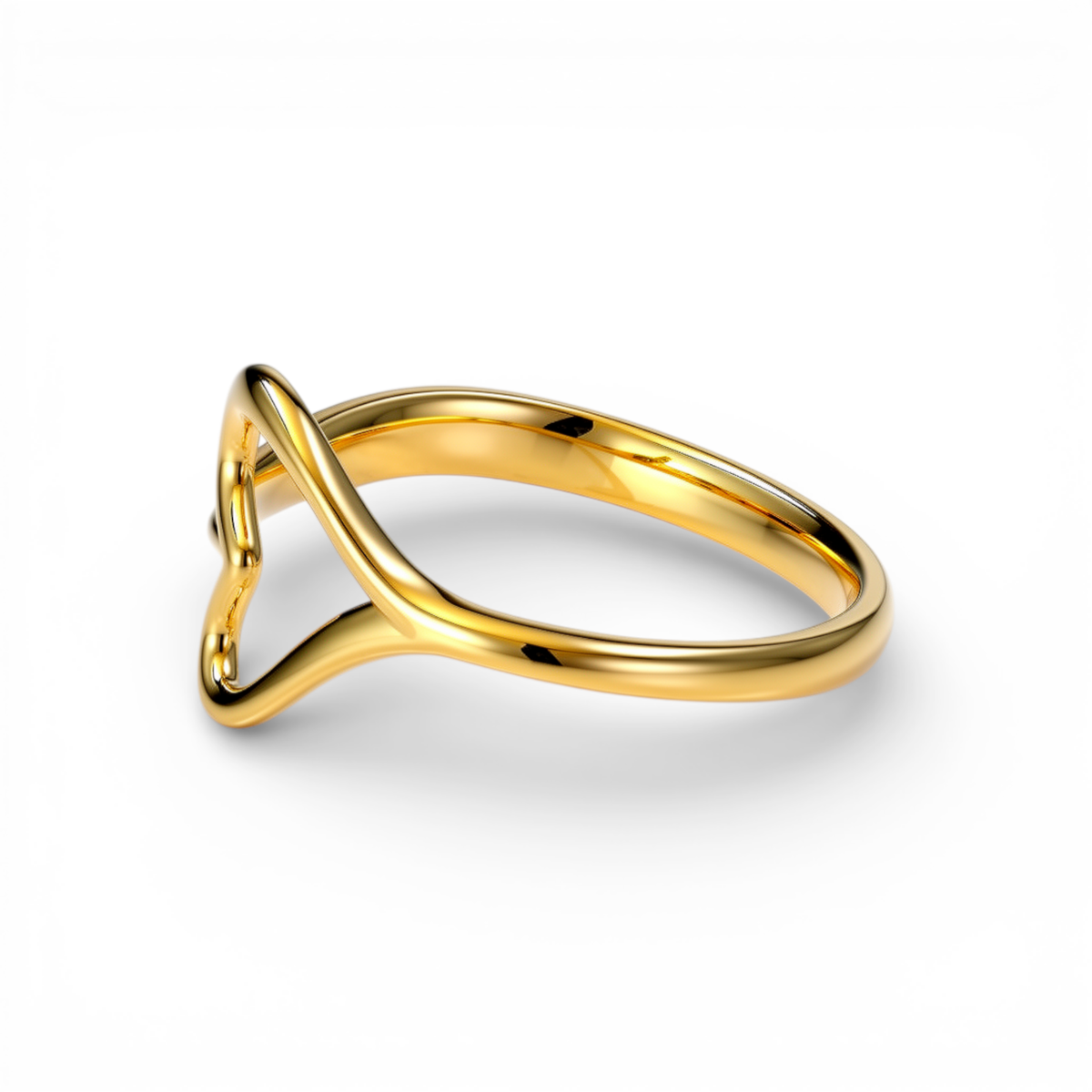 10K Yellow Gold Heart Women's Ring / Size: 7.5 / Weight: 1.6 GR / DQWR0HR-2