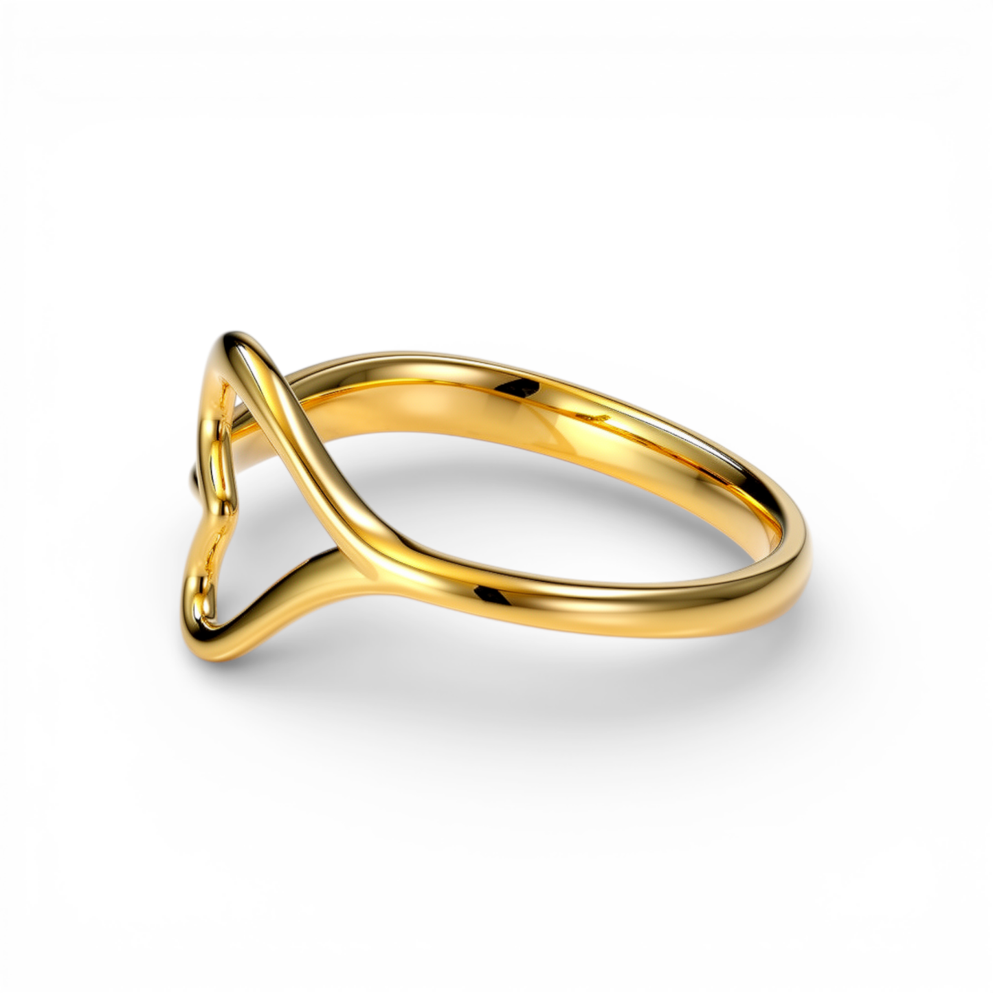 10K Yellow Gold Heart Women's Ring / Size: 7.5 / Weight: 1.6 GR / DQWR0HR-2