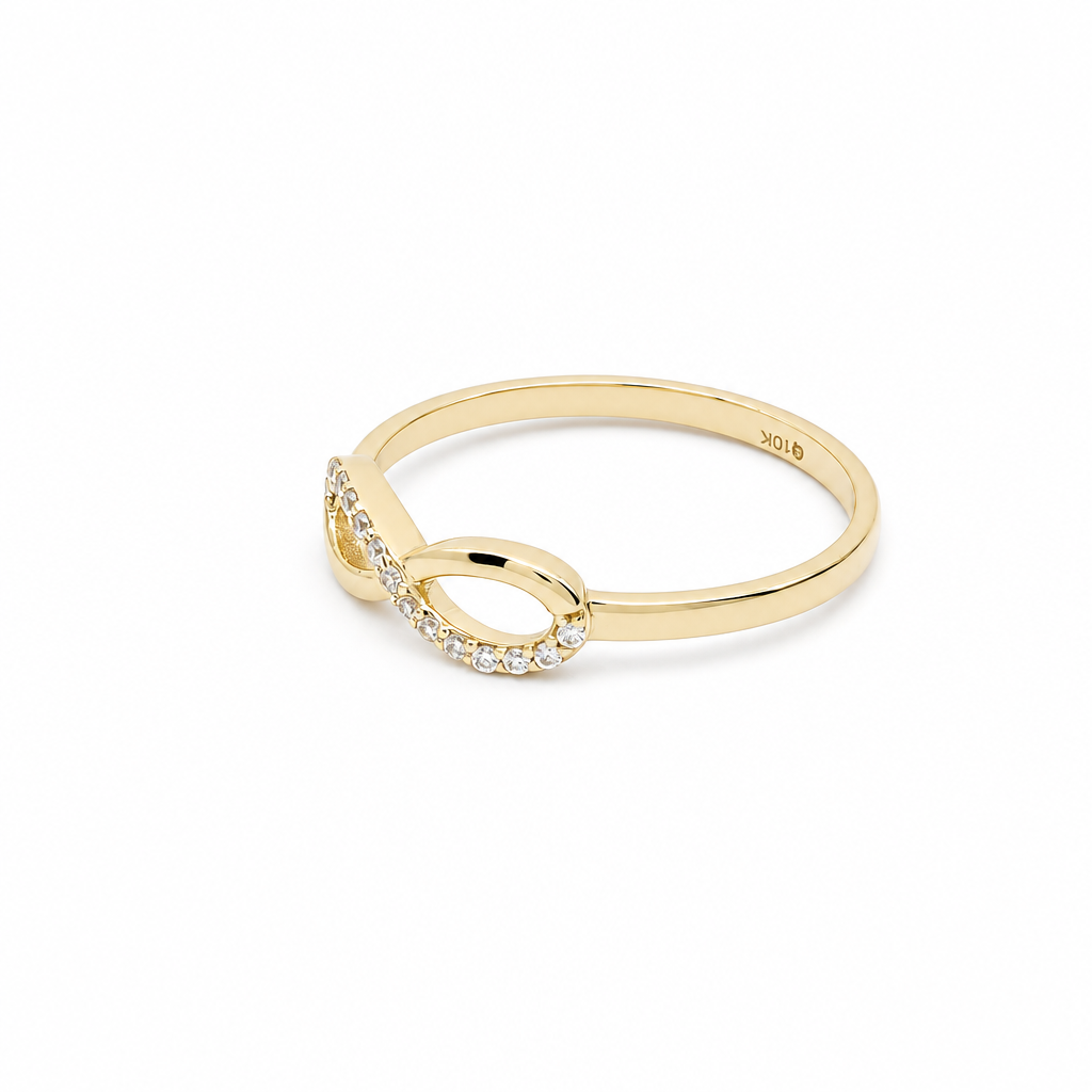 10K Yellow Gold Infinity Women's Ring / Size: sz9 / Stone: CZ / Weight: 1.1 GR / DQWR0IF-8