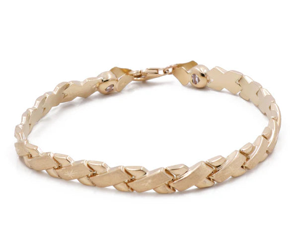 14K Yellow Gold Women's Fashion Bracelet / Size: 7" / Weight: 7.7 GR / CCWB4FS-6