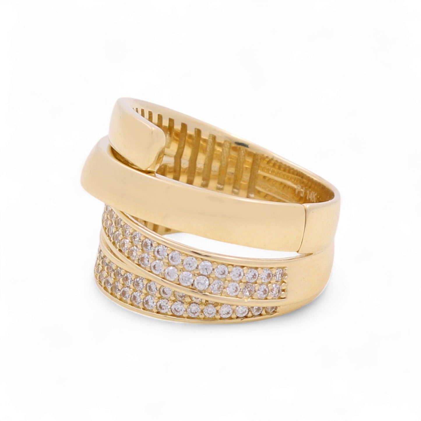 14K Yellow Gold Fashion Women's Ring with Cz / Size: 8.5 / Weight: 6.5 GR / DQWR4FS-23