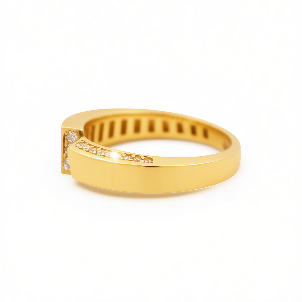 14k Yellow Gold Fashion Women's Ring with CZ / Weight: 2.8 GR / COWR4FS-39