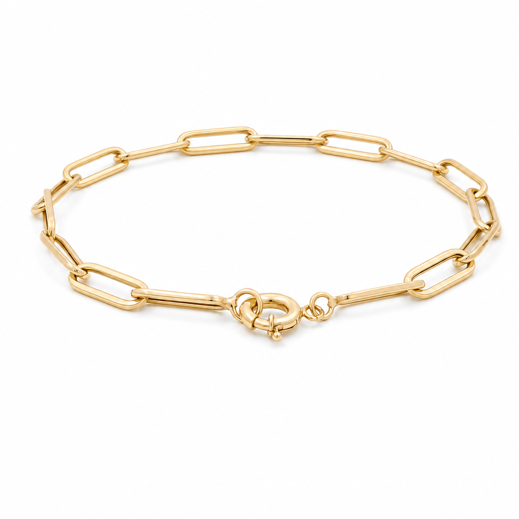 10K Yellow Gold Women's Paper Clip Bracelet / Size: 7.5" / Weight: 2.2 GR / DQWB0PC-3