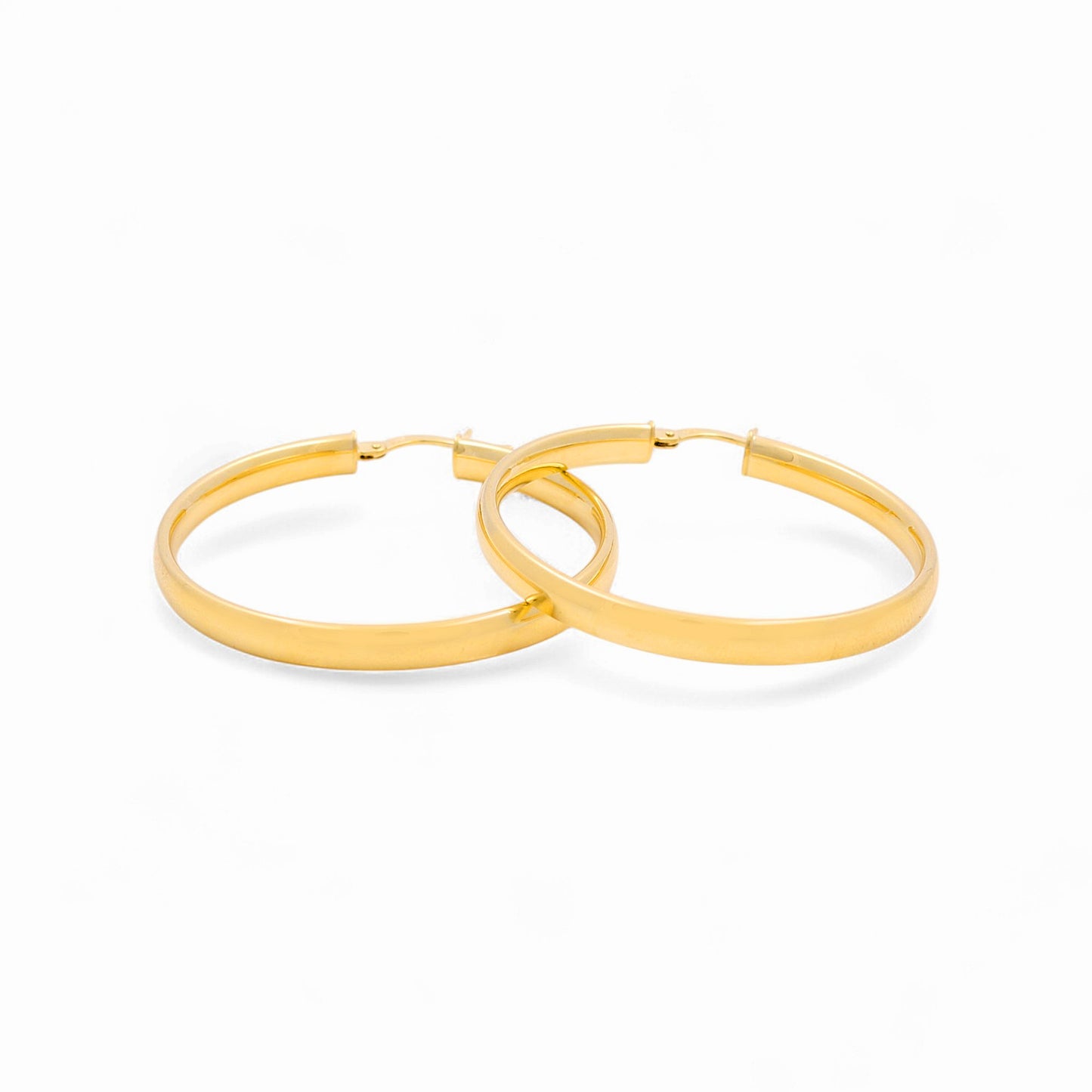 14K Yellow Gold Women's Hoops Earrings / Size: 4mmx35mm / Weight: 3.8 GR / 240-00805