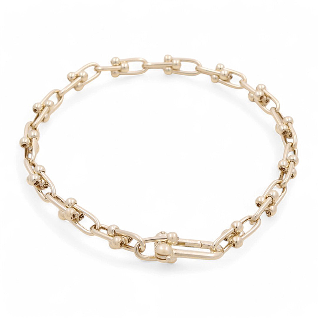 10K Yellow Gold Women's Fashion TT Bracelet / Size: 7.5" / Weight: 6.4GR / P10S-129B