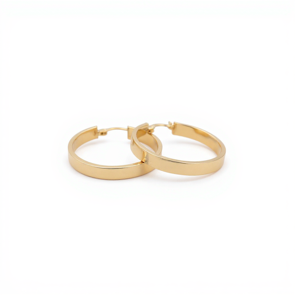 10K Yellow Gold Greek Hoops Earrings / Size: 4mm X 27mm / Weight: 2.9 GR / CQEH0GR4x27