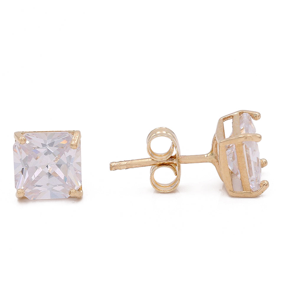 14k Yellow Gold Stud Earrings With Cz / 6-398101PS6