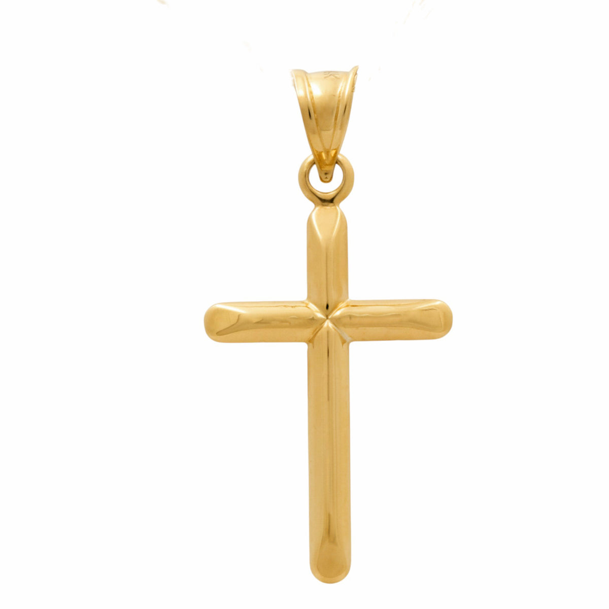 14K Yellow Gold Plain Cross Pendant / Weight: 0.6 GR / P66P-318