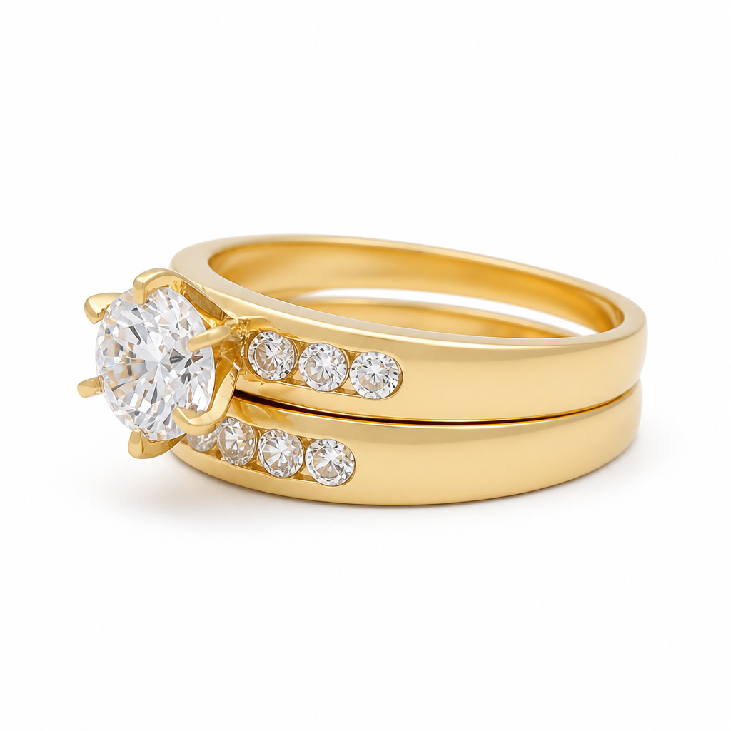 14K Yellow Gold Women’s Bridal Set / Stone: Cz / Size: 7 / Weight: 3.4 GR / KEEWR4BS-33