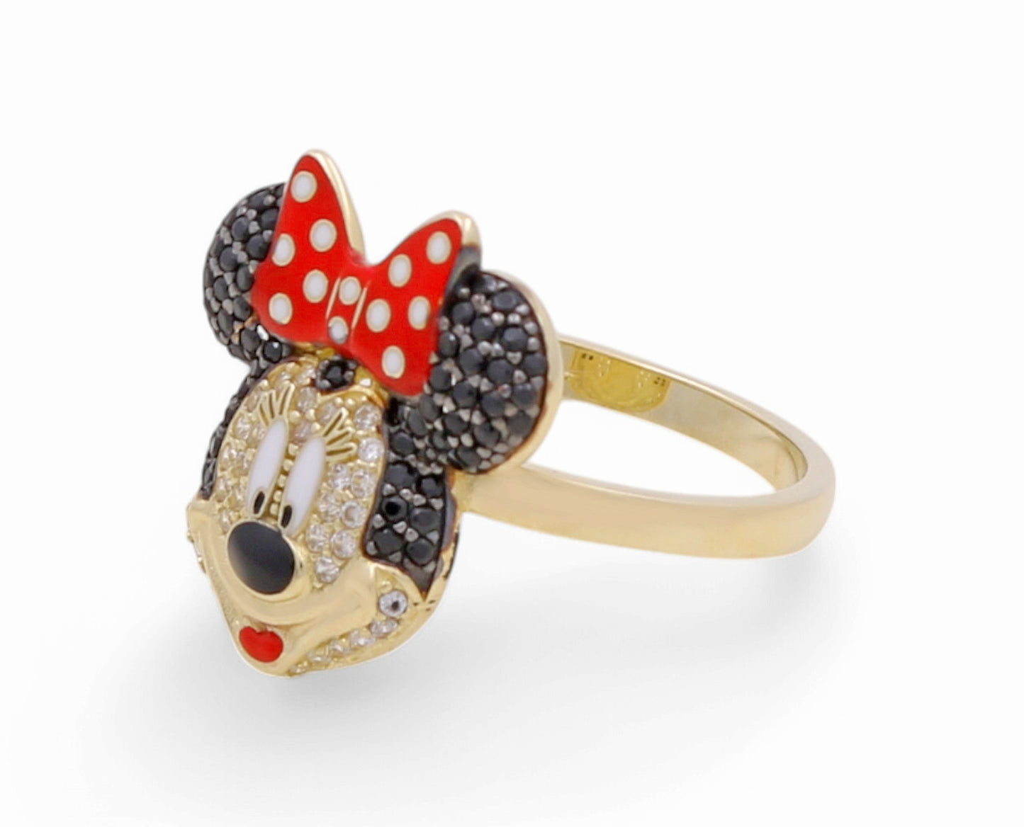 10K Yellow Gold Minnie Women's Ring with Cz / Size: 7 / Weight: 2.8 GR / P26R-4A
