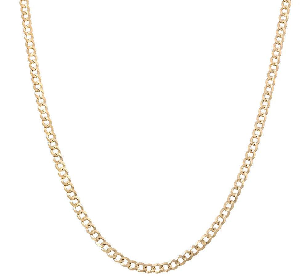 10K Yellow Gold Curb Chain / Size: 3.5mm 22" / Weight: 4.5 GR / FCA4CB3.5-22