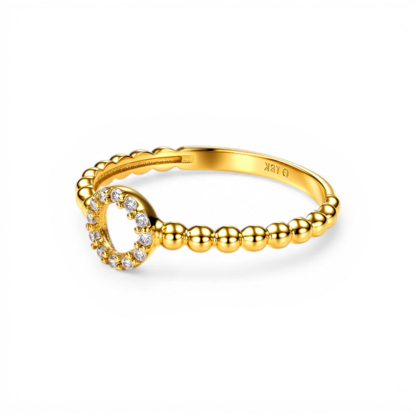 10K Yellow Gold Fashion Women's Ring with Cz / Size: 7 / Weight: 1.1 GR / DQWR0FS-42