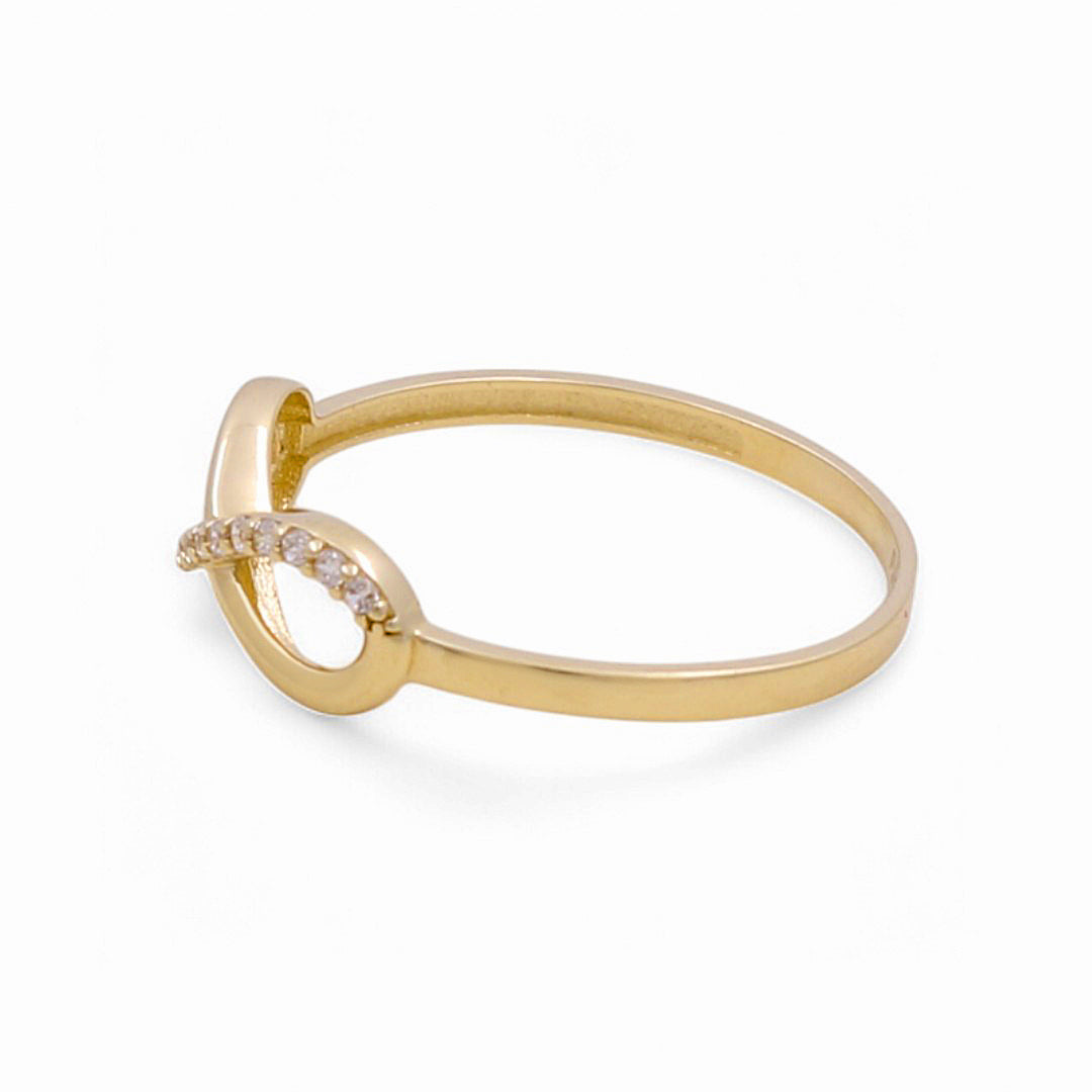 10K Yellow Gold Infinity Women's Ring with CZ / Size: 8 / Weight: 0.9 GR / DPWR0IF