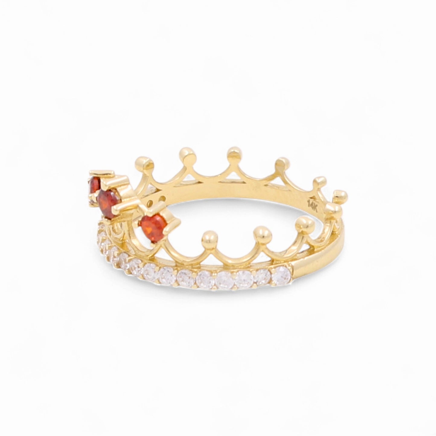 14k Crown Women's Ring with Orange Cz /Weight 2.2 GR / BOWR4CN