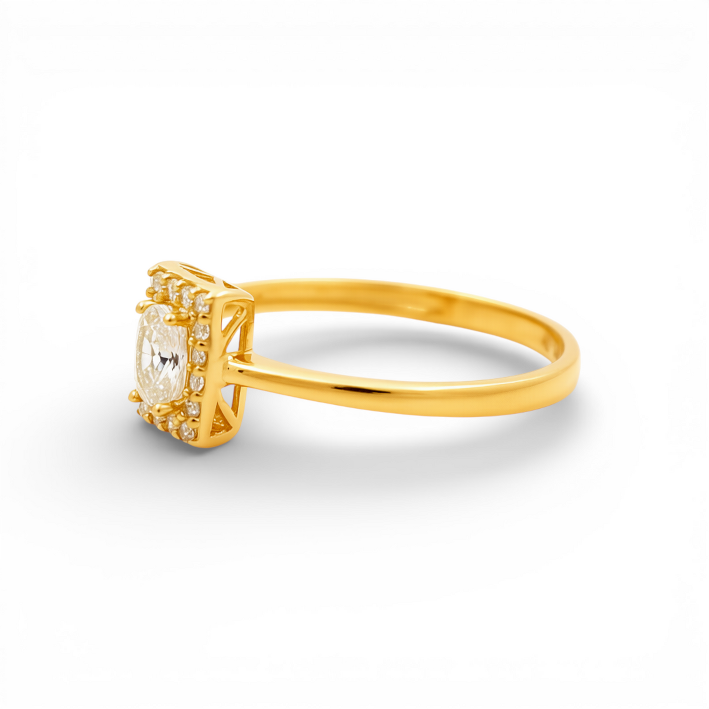 14K Yellow Gold Women's Engagement Ring / Stone: Cz / Size: 7.5 / Weight: 1.3 GR / P53R-1009