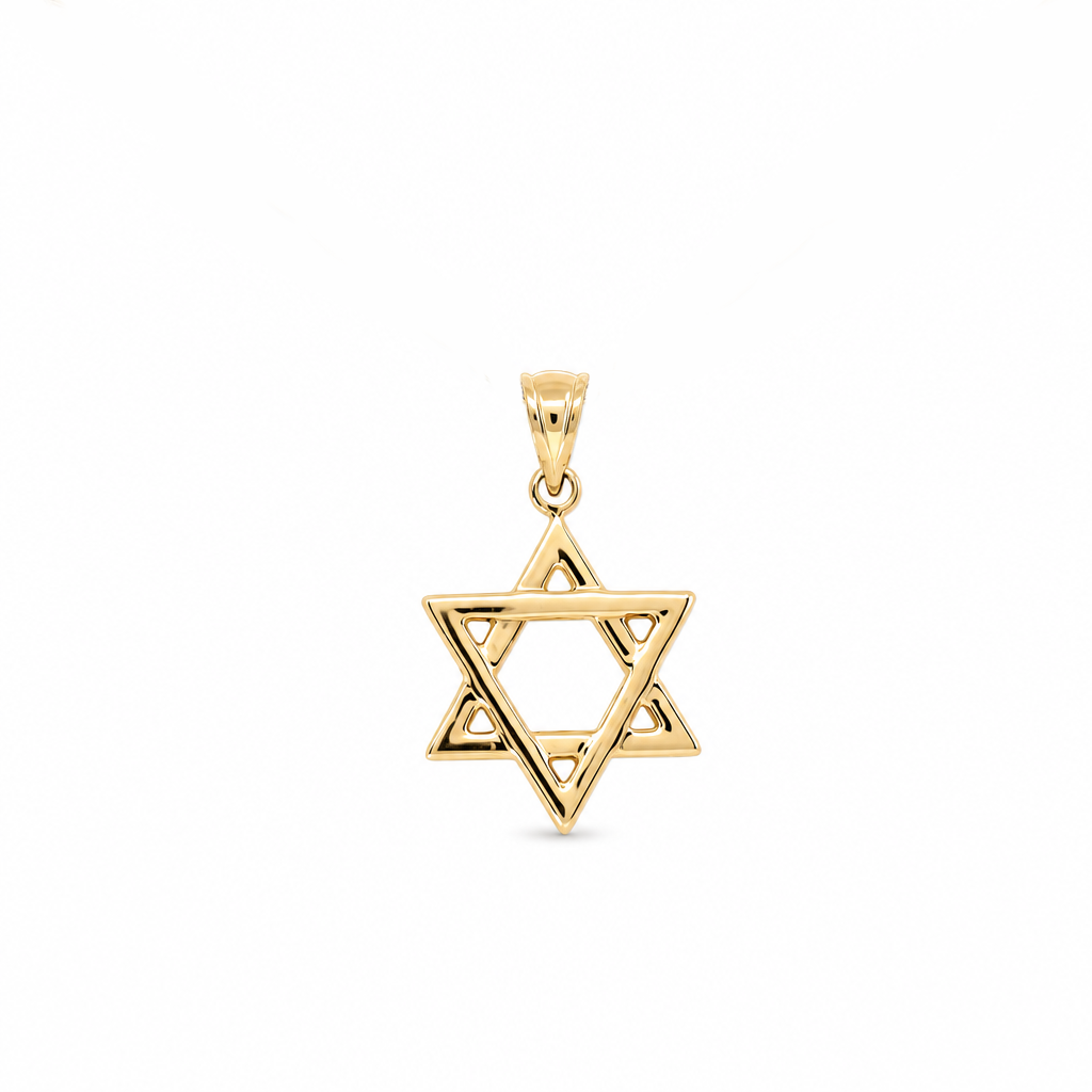 10K Yellow Gold David Star Pendant / Weight: 0.6 GR / P66P-174