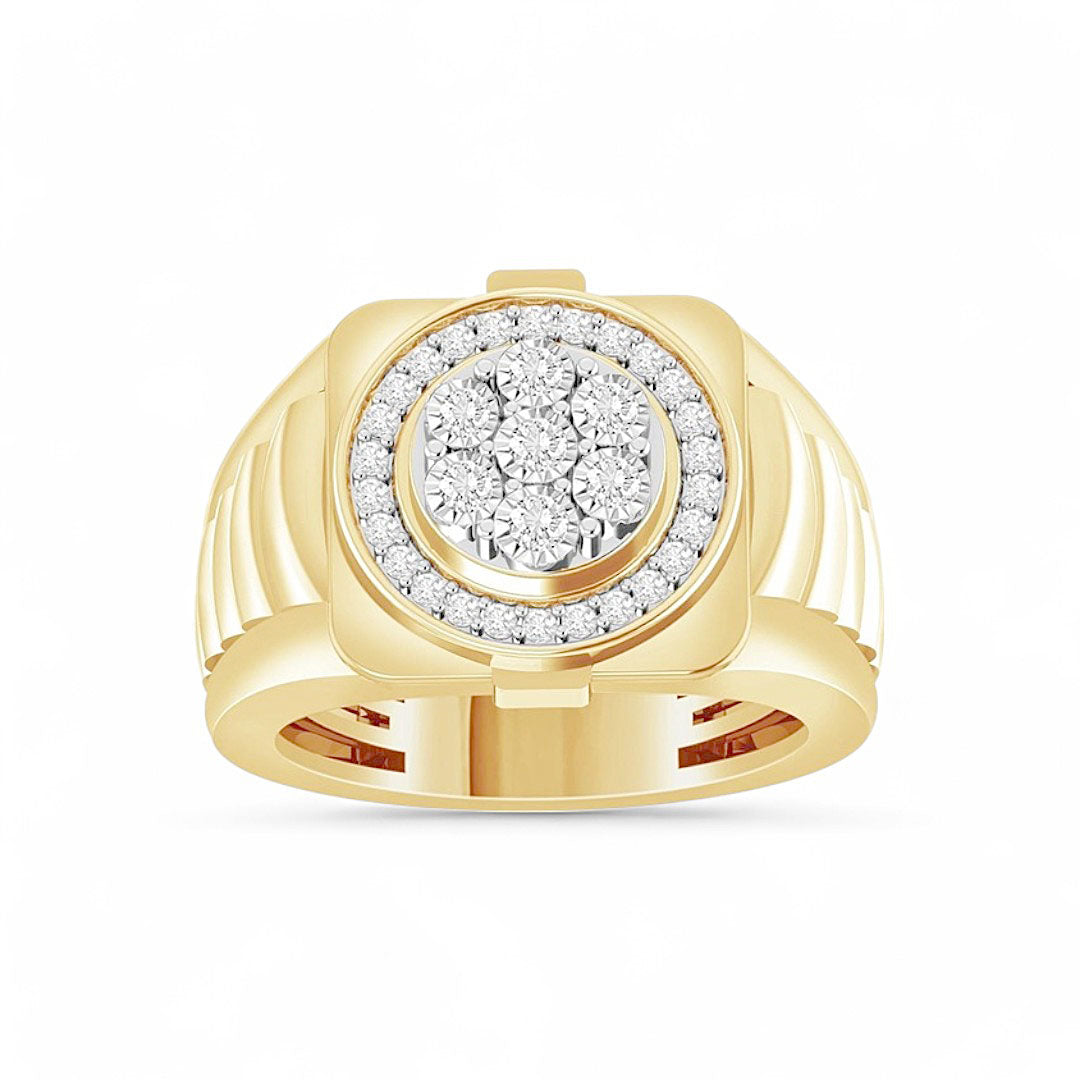 10K Yellow Gold Diamond Fashion Men's Ring / Stone: 0.50Ct / Size: 10 / 219036Y