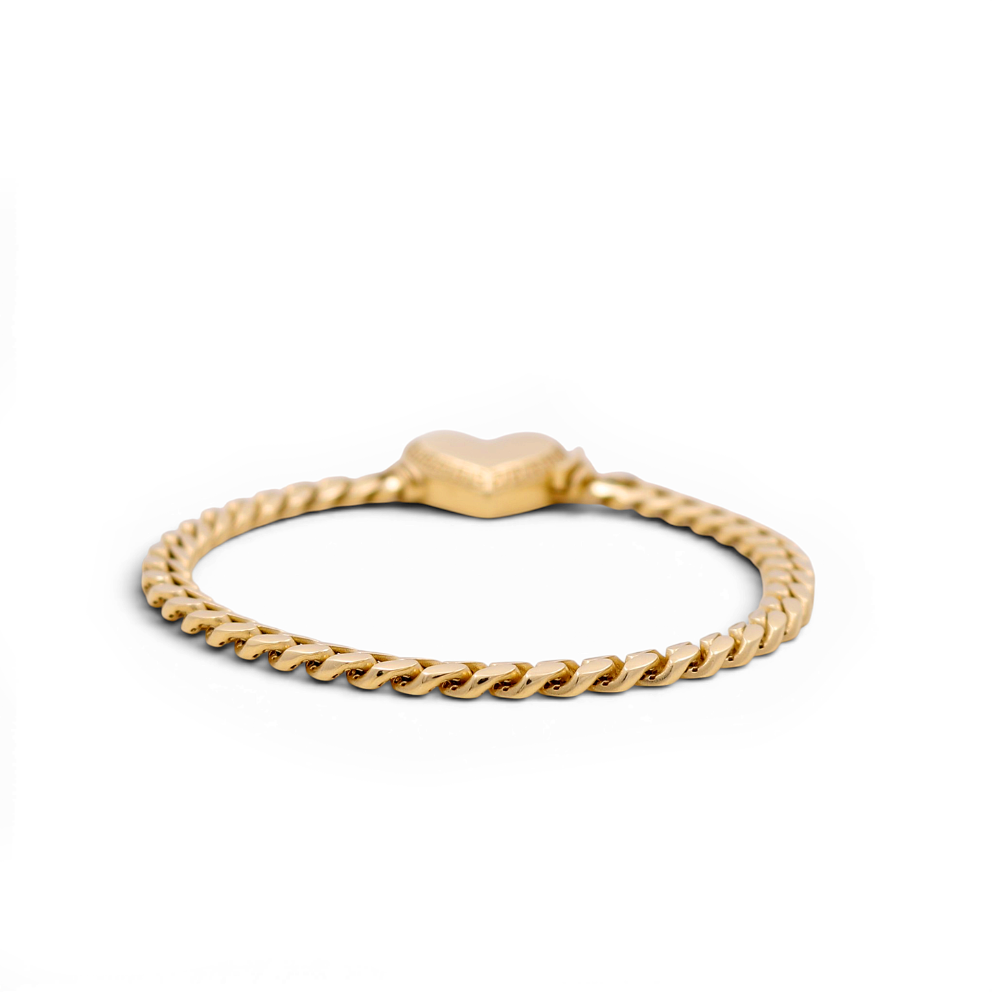 14K Yellow Gold Fashion Women's Bracelet with Heart / CZ / Size: 7.5” / Weight: 11.2 GR / DOWB4HR