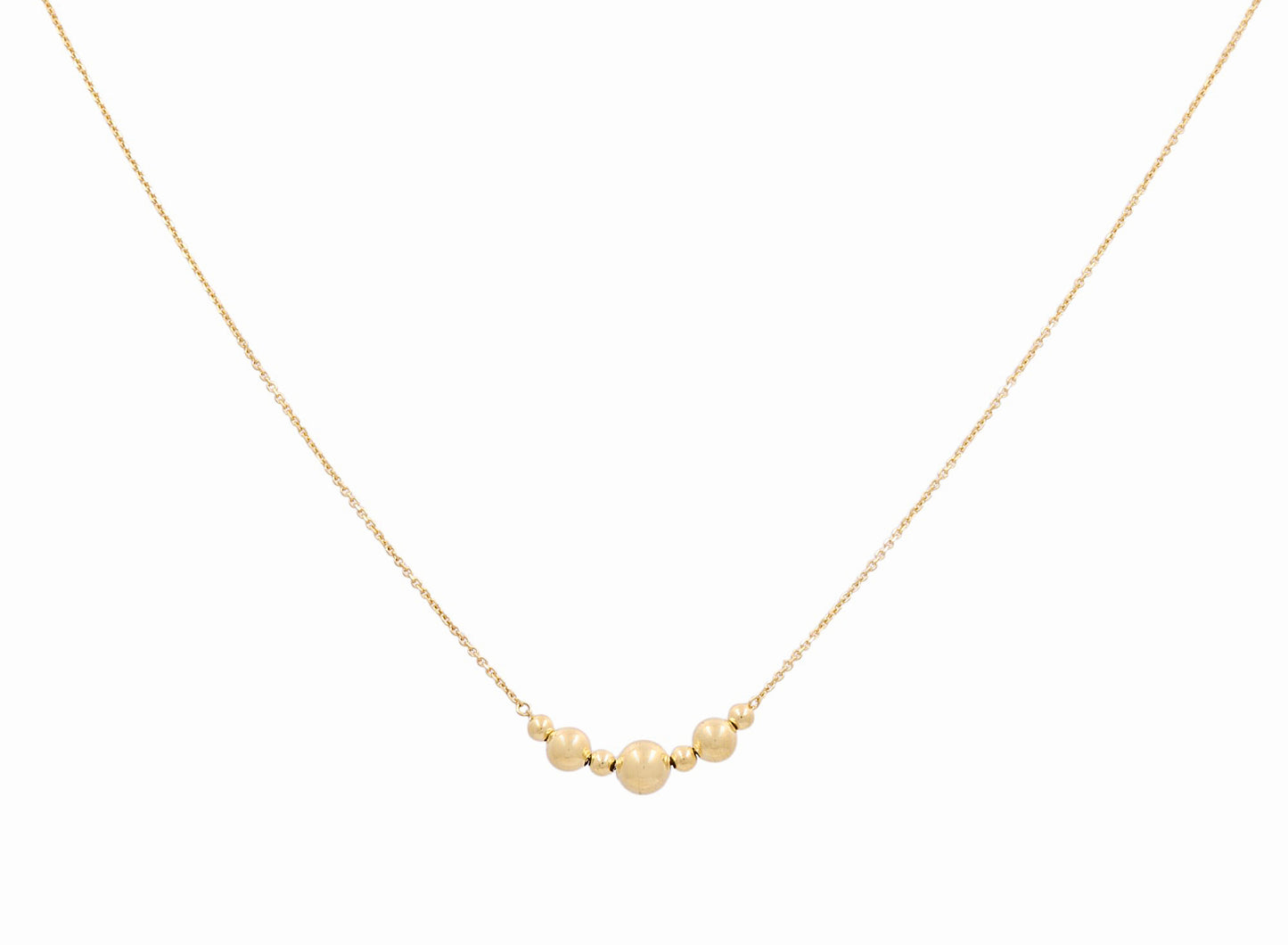 14K Yellow Gold Fashion Women's Necklace with Balls / Size 1mm 17" / Weight: 3.9 GR / DONK4BLL