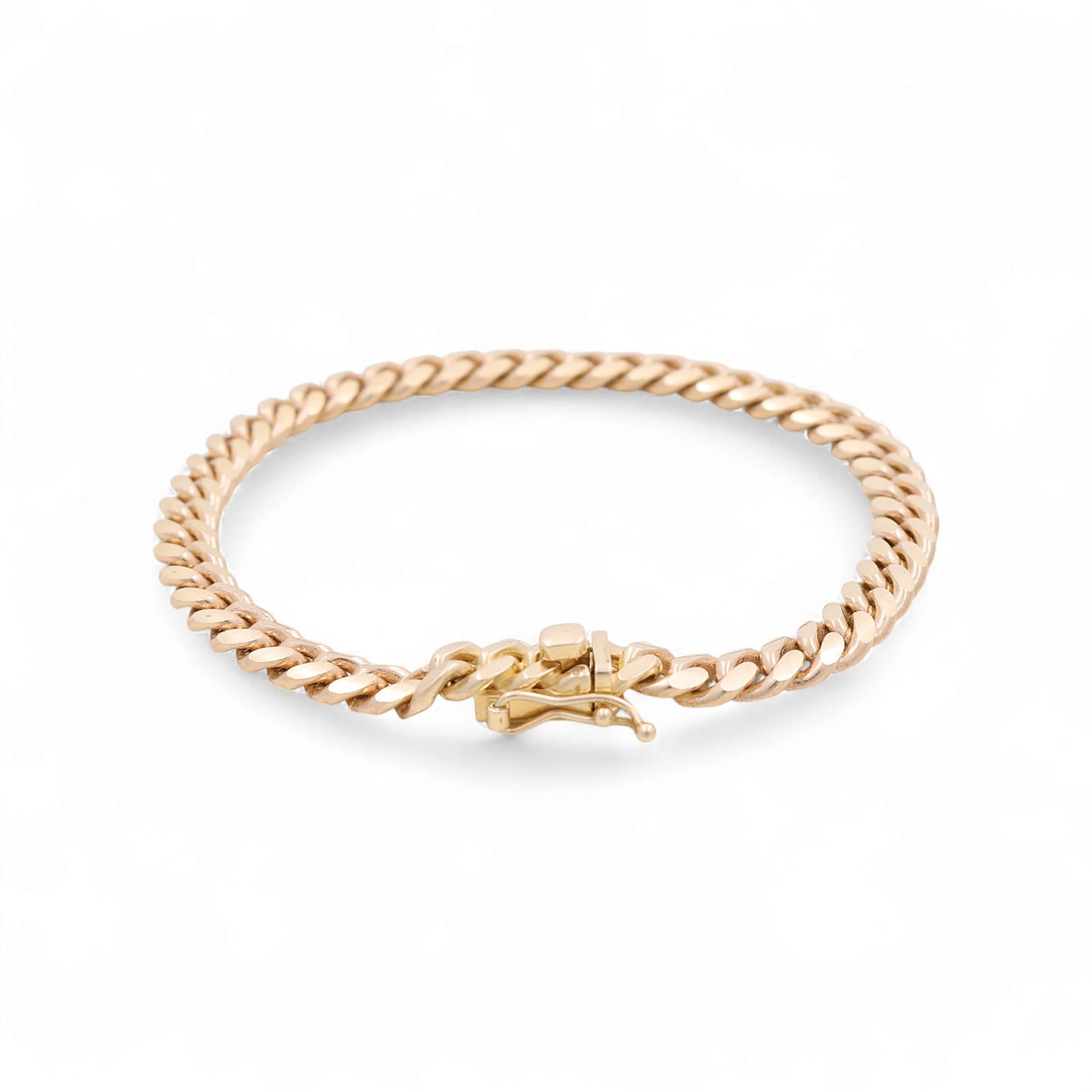 10K Yellow Gold Solid Cuban Link Bracelet / Size: 4mm 8" / Weight: 9.6 GR / SCCAMB0CL4-8