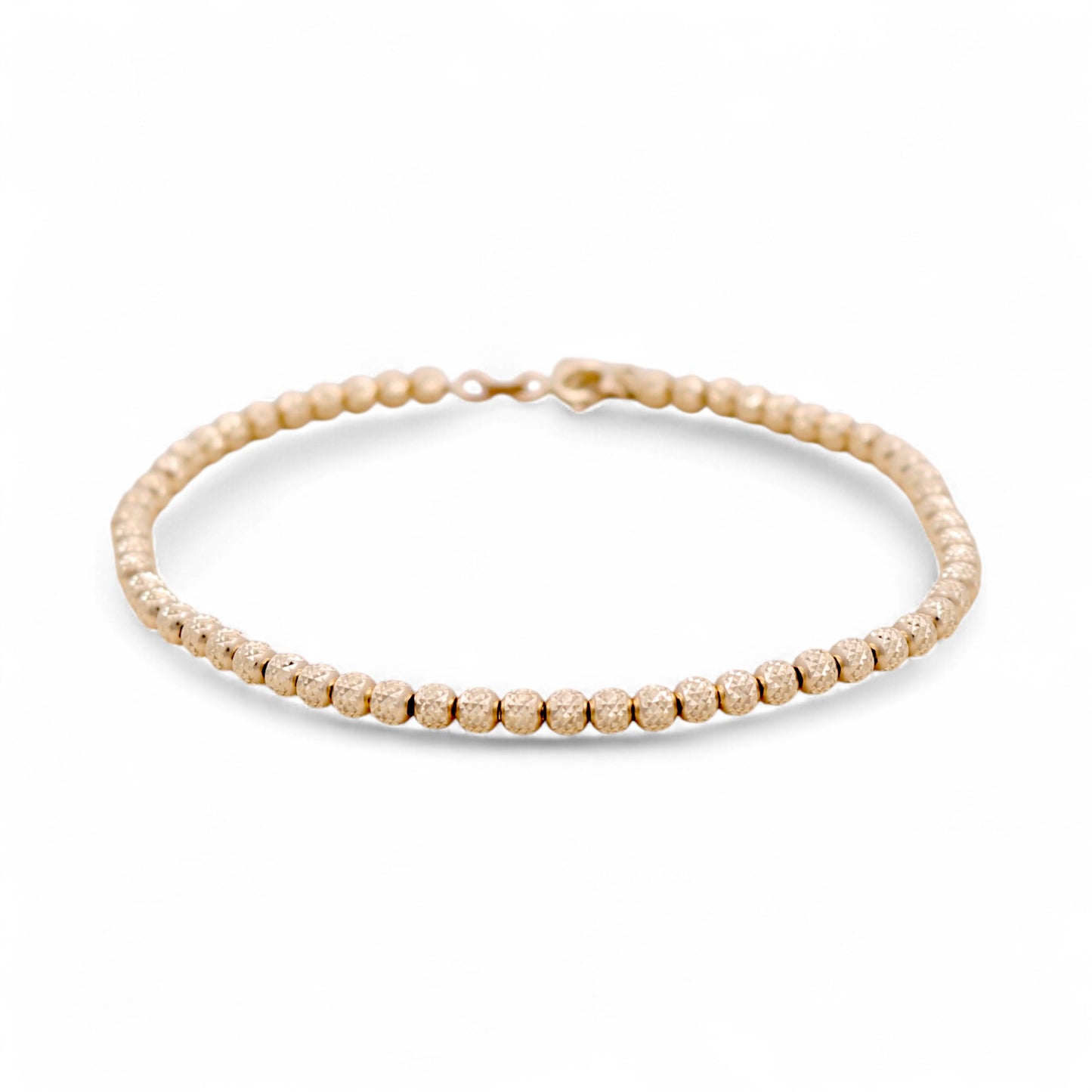 14K Yellow Gold Bracelet with Diamond Cut Balls / Size: 7” / Weight: 3.7 GR / DQWB4BLL