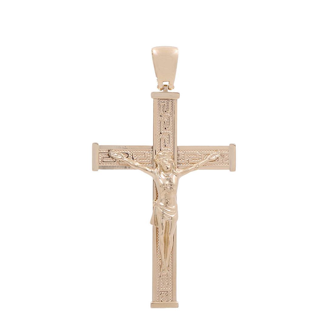 14k Yellow Gold Jesus On The Cross Pendant / ISPD4CRS-3