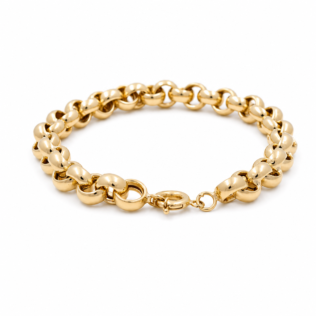 10K Yellow Gold Women's Rolo Bracelet / Size: 7.5" 7.5mm/ Weight: 9.1GR / DQWB0RL-5
