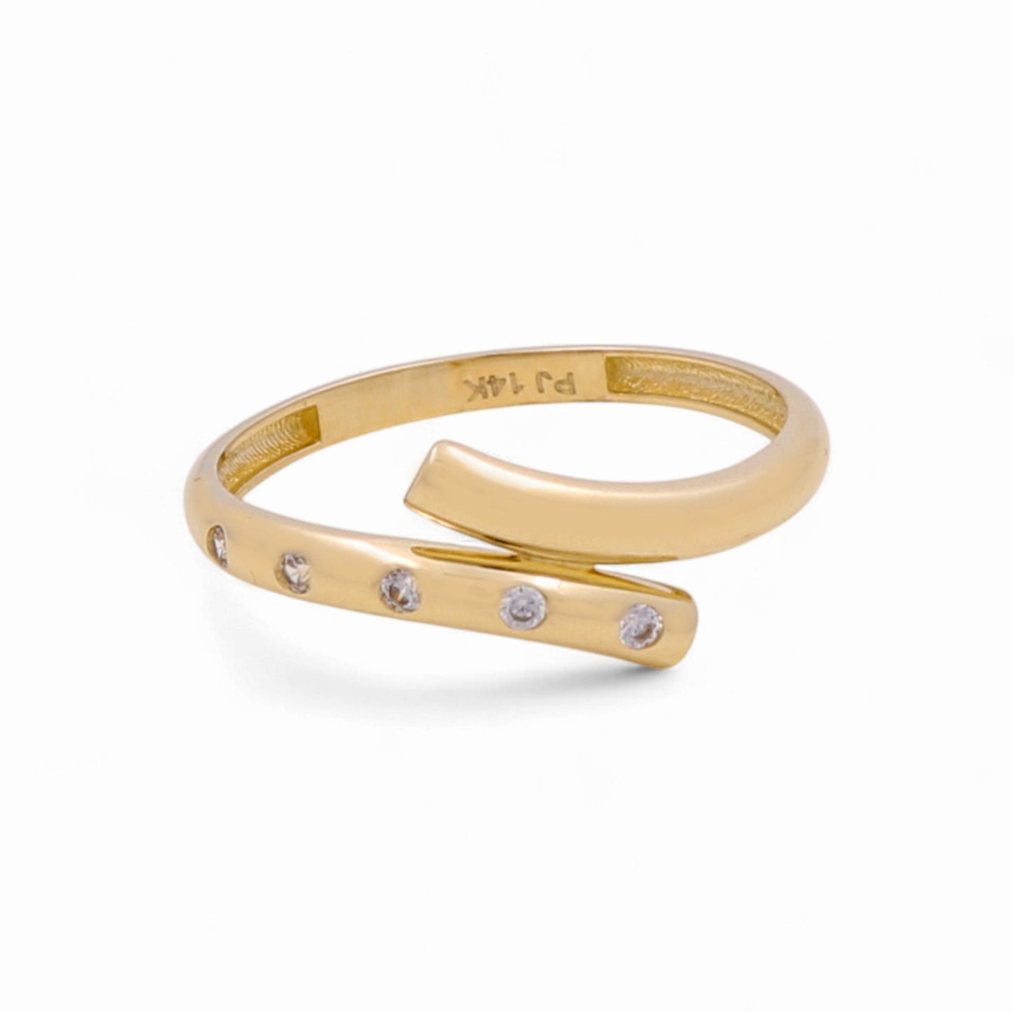 14K Yellow Gold Fashion Women's Ring with CZ / Size: 7 / Weight: 1 GR / DPWR4FS-26