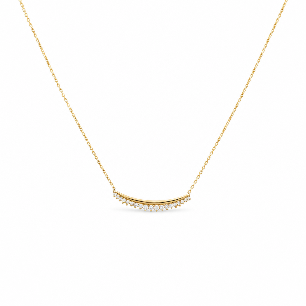 14K Yellow Gold Necklace With Fashion Pendant / Size: 18" / Weight: 2.3 GR / Stone: Cz / CCNK4FS-9