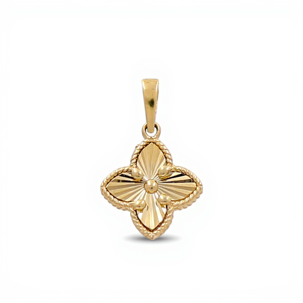 10K Yellow Gold Flower Pendant / Weight: 1GR / CQPD0FL