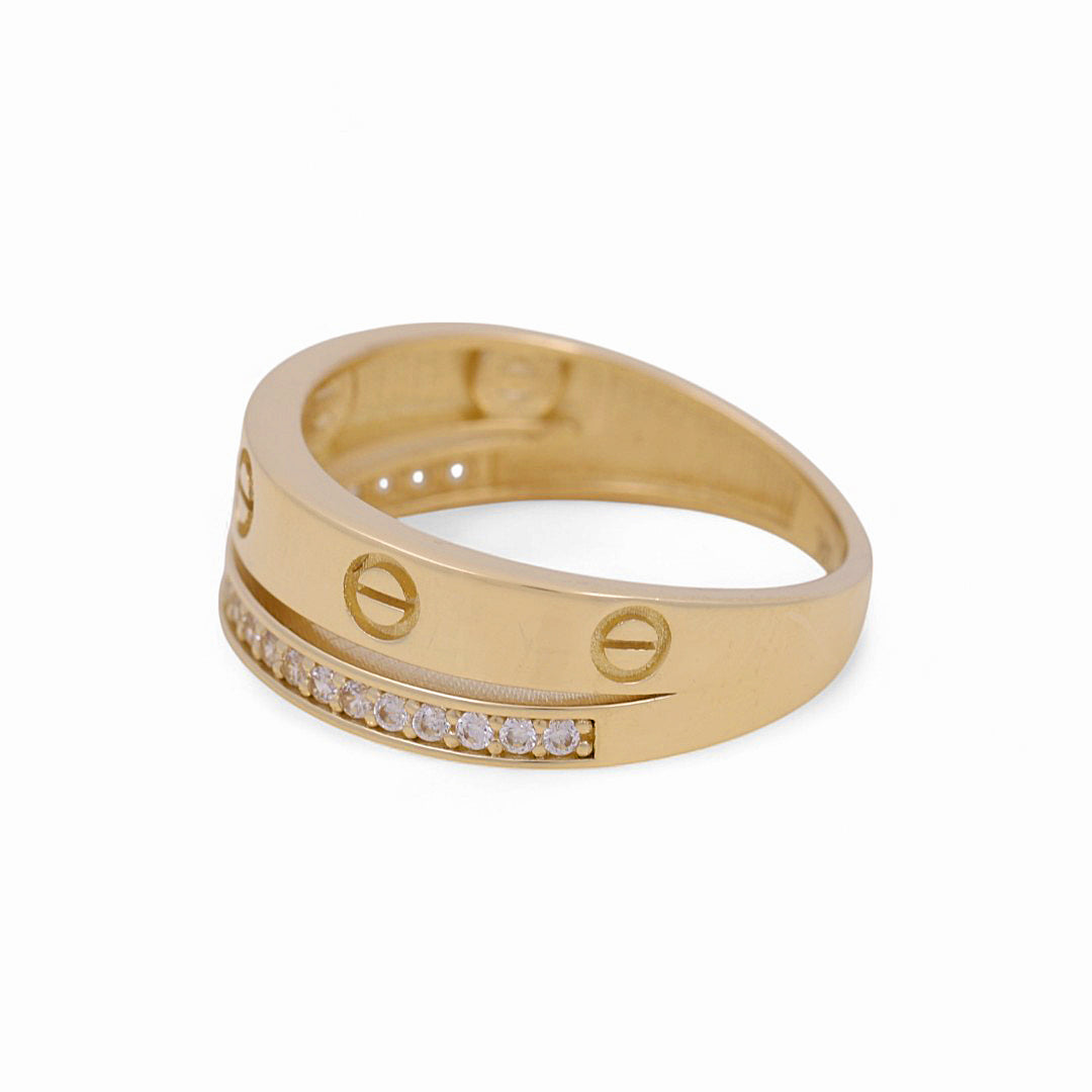 14K Yellow Gold Fashion CT Women's Ring with White Cz / Size: 7 / Weight: 2.5 GR / Y24-65