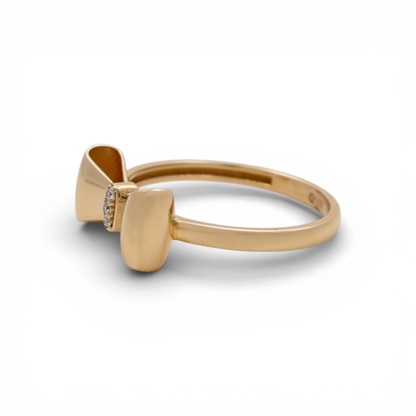 10K Yellow Gold Ribbon Women's Ring / Size: 7.5 / Weight: 1.7 GR / DQWR0RB-1