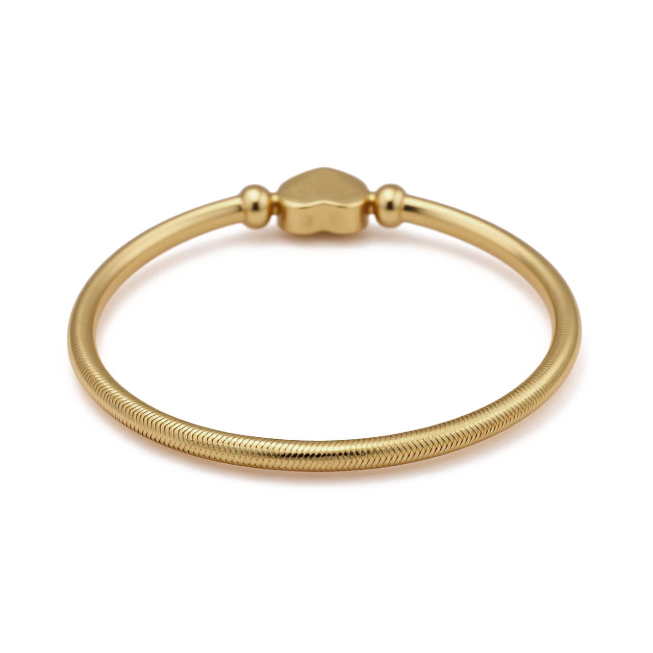 10K Yellow Gold Women’s Bracelet Elastic Band with Heart and Cz / Weight: 3.5 GR / DQWB0HR