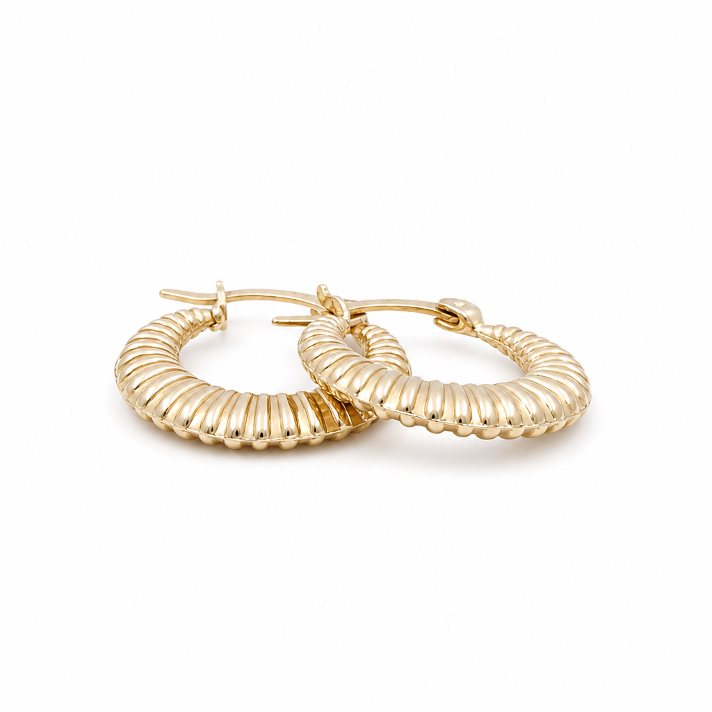10K Yellow Gold Fashion Hoops Earring / Size: 2mm-10mm / Weight: 0.8 GR / DQEH0FS2X10