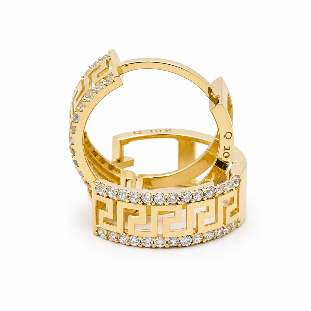 10K Yellow Gold Hoops Earring Fashion Design / Size: 5mmx12mm / Weight: 2.0 GR / DQEH0GR5X12