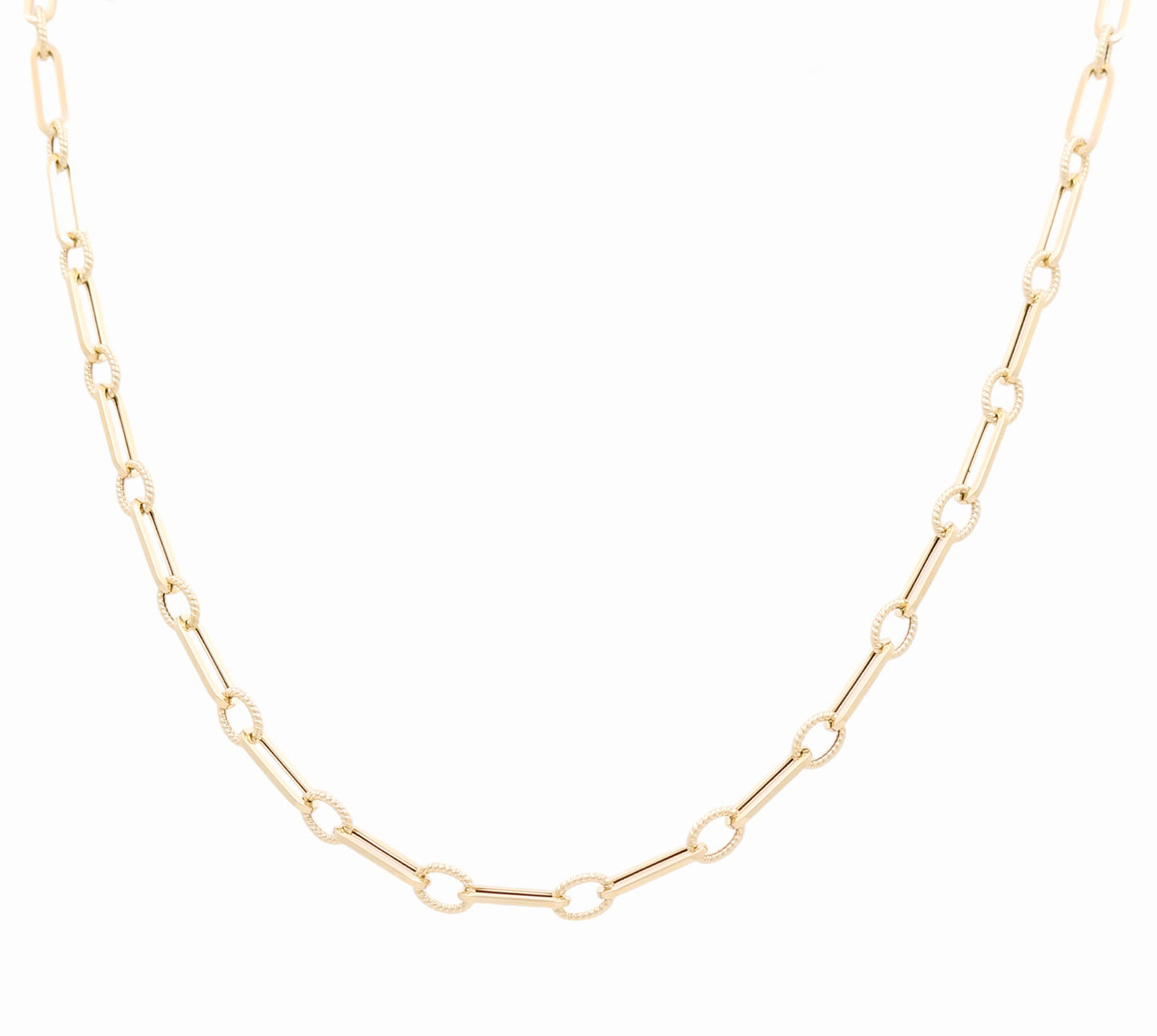 14K Yellow Gold Semisolid Italian Women's Necklace / Size: 18" / Weight: 6.3 GR / 624-00387