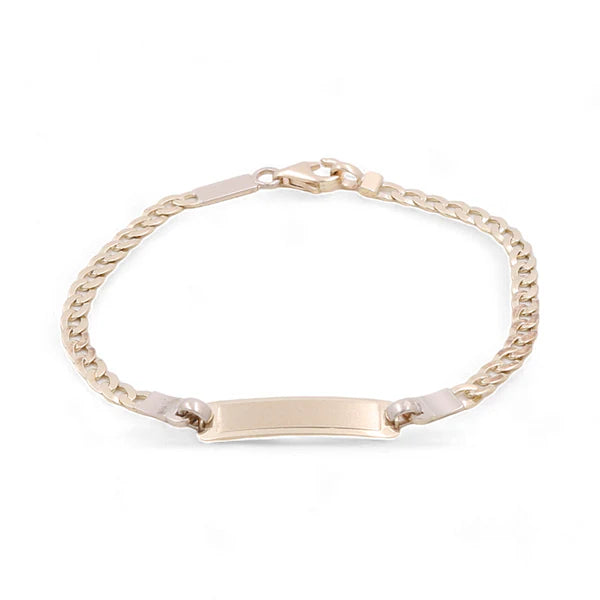14K Yellow Gold ID BB Bracelet Flat Curb / Size 2mm x 5" / Weight 2.3 GR / ISBB4-3