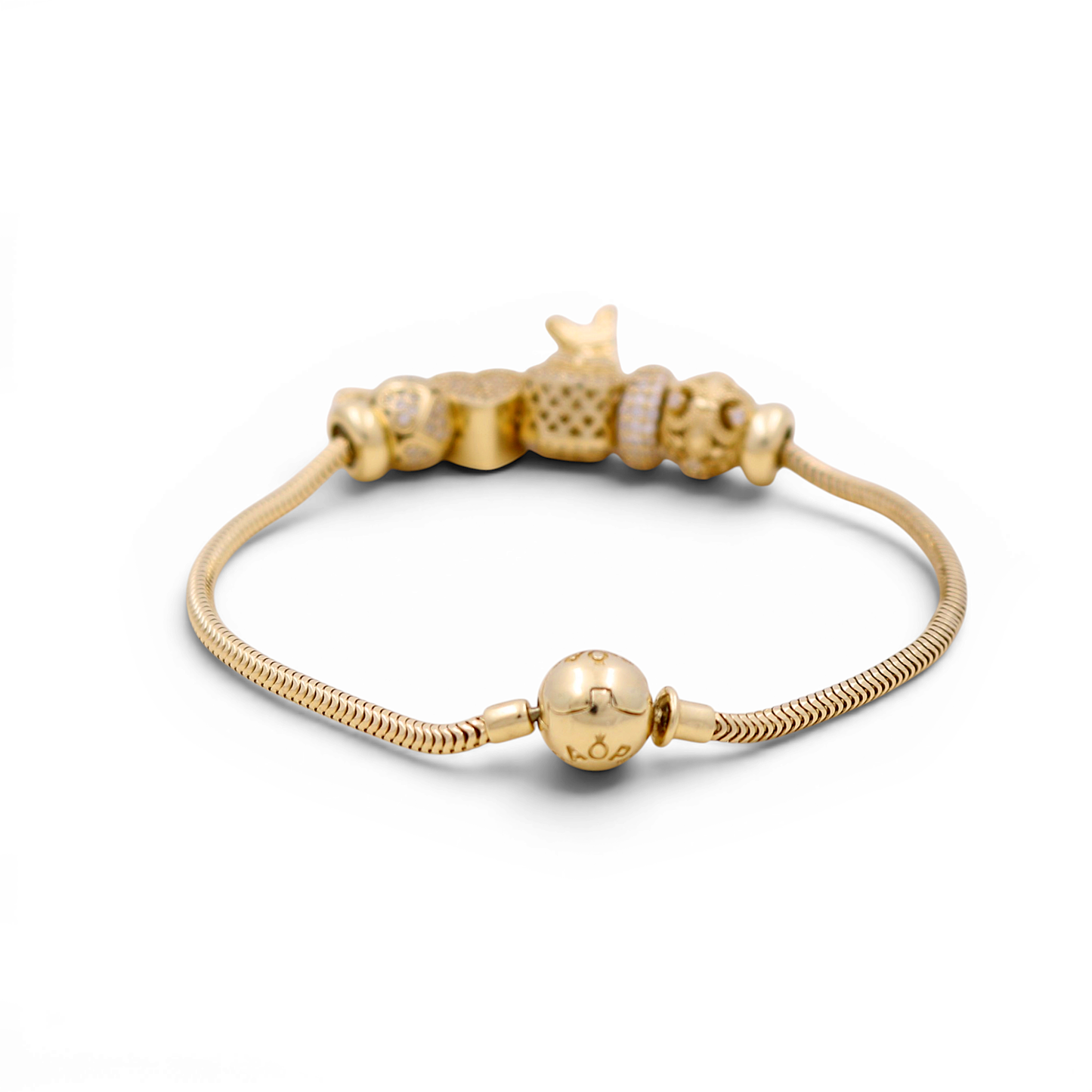 14K Yellow Gold Women's Bracelet With Charms / Size: 7.5" / Weight: 17.3 GR / CPWB4PN