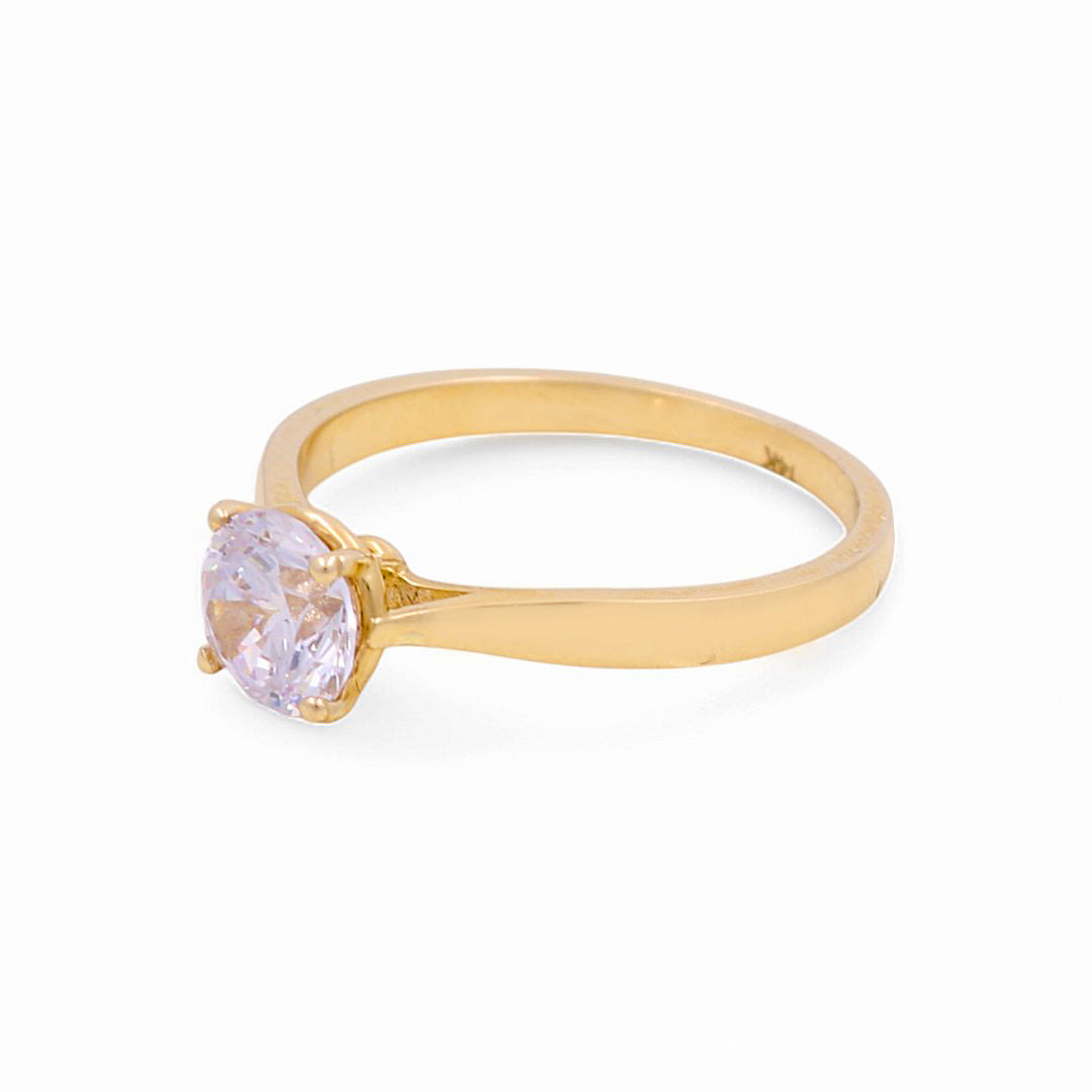 14K Yellow Gold Women's Engagement Ring / Stone: Cz / Size: 8 / Weight: 2.9 GR / CLBWR4ER
