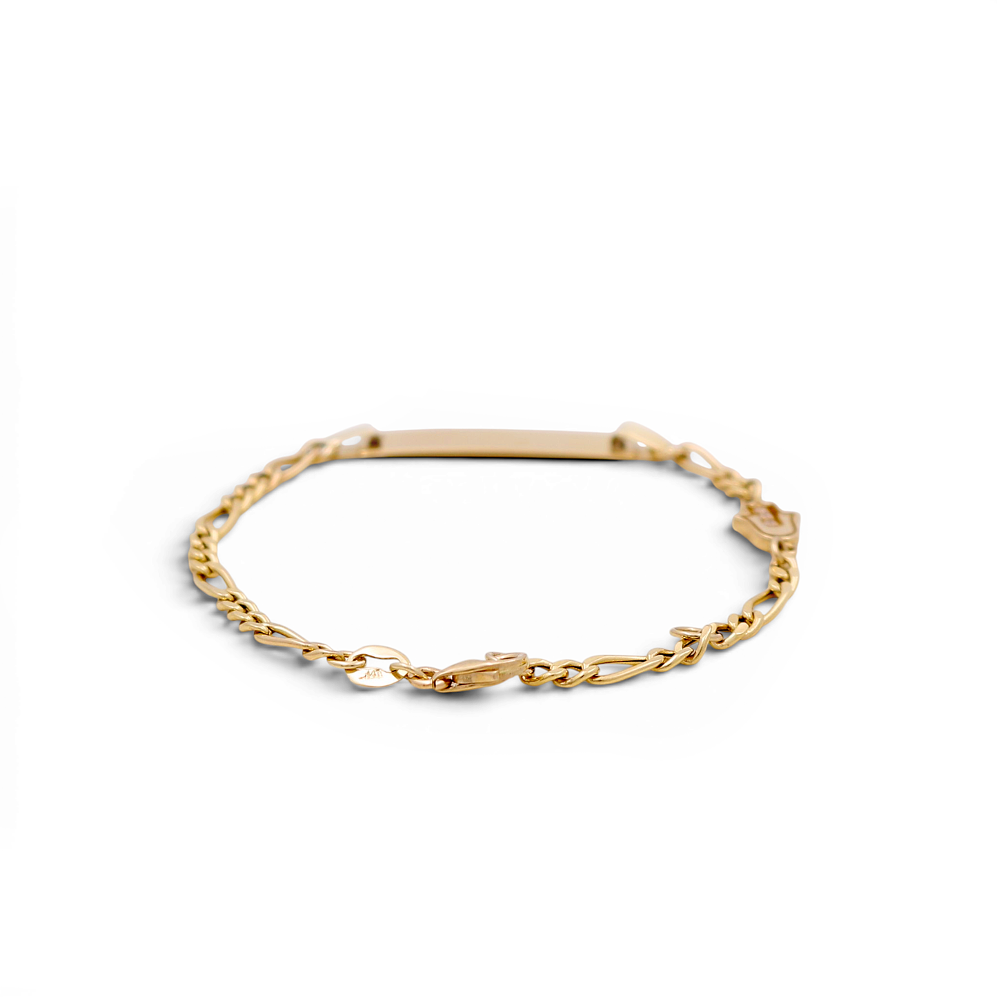 14K Yellow Gold BB Bracelet with Hand of Fatima / Size: 5.5” / CZ / Weight: 2.2GR / CSBB4MF-5.5