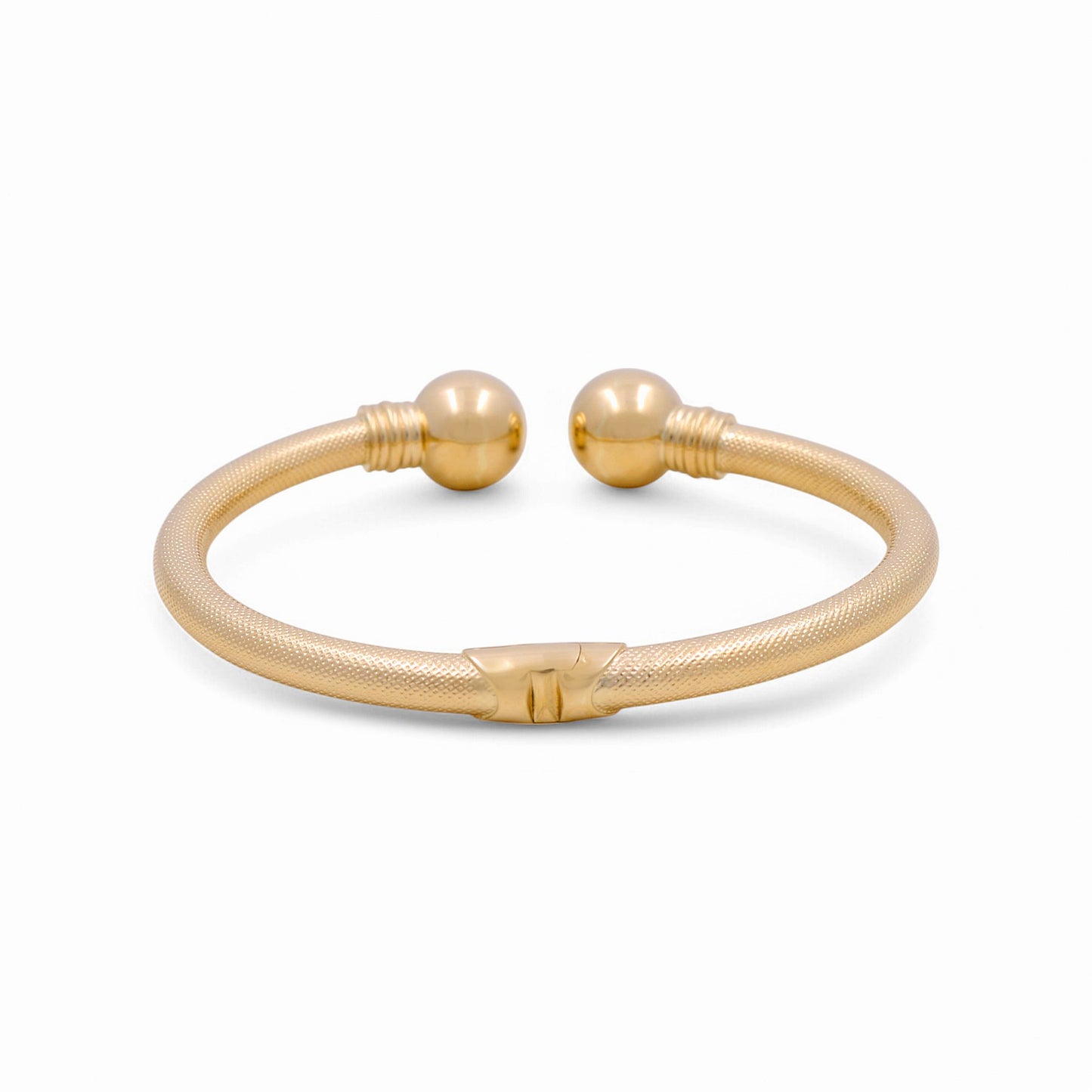 14K Yellow Gold Semisolid Fashion Women’s Bangle Bracelet with Balls / Weight: 12.9 GR / CPBB4FSBLL