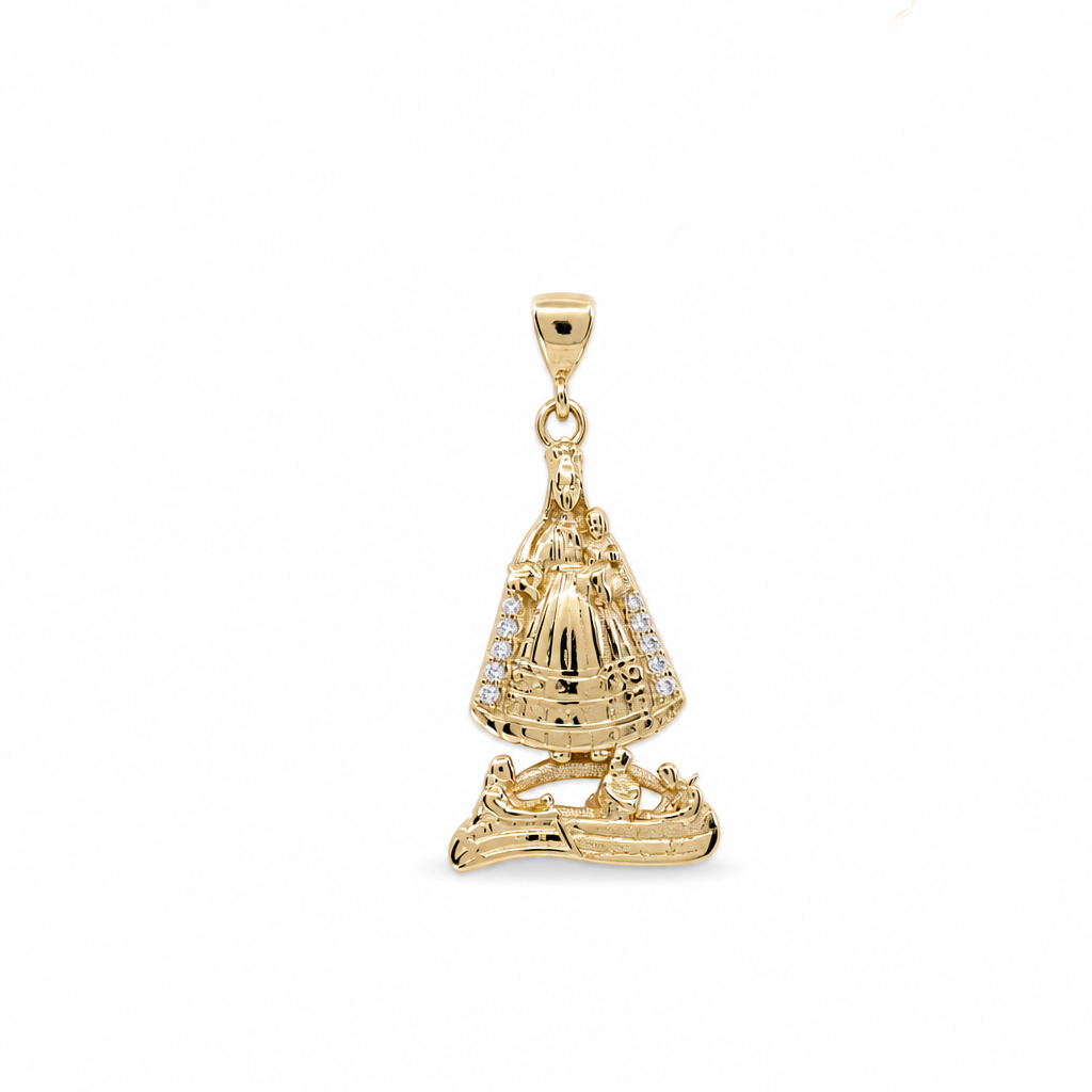 10K Yellow Gold Virgen De La Caridad Pendant / Stone: Cz / Size: Small / Weight: 1.9 GR / DQPD0VC-1